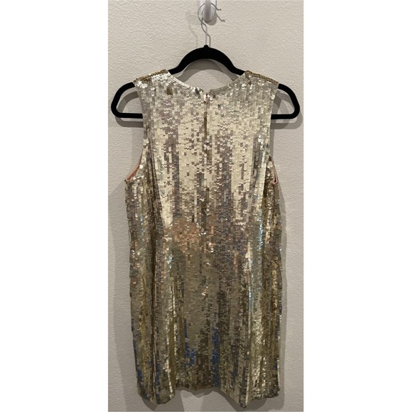 FRENCH CONNECTION Multicolor Gold Mini Sequin Sleeveless Dress - Picture 4 of 9